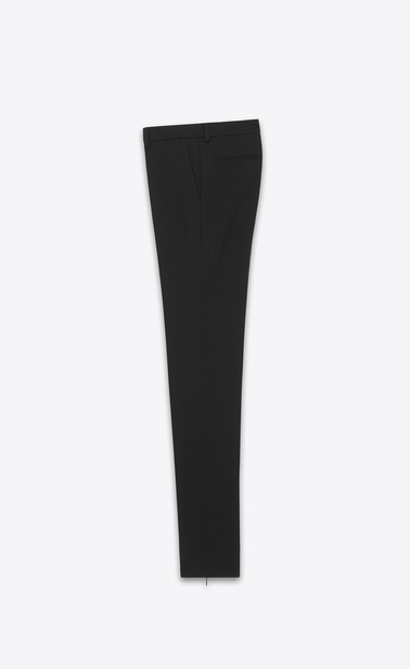 signatur tiefsitzende, schmale hose aus schwarzer wollgabardine